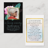 100xフローラかわいらしフォト祈りの言葉メモリアルカード 名刺 (正面/裏面)