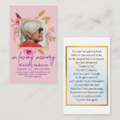 100xフローラかわいらしフォト祈りの言葉メモリアルカード 名刺 (正面/裏面)