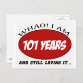 101クール歳の誕生日デザイン ポストカード (正面/裏面)