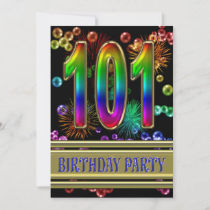 101回目の誕生日パーティーの招待（バブル） 招待状