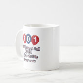 101年のおもしろいな誕生日のデザイン コーヒーマグカップ (正面左)