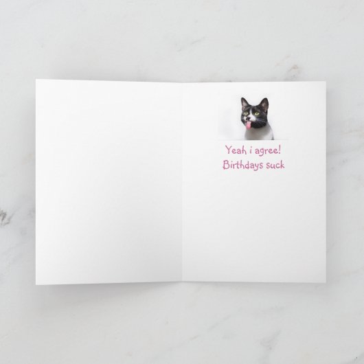 101年またはカスタム誕生日猫タンおもしろいグ カード (内部)