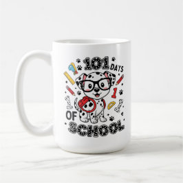 101日目の学校 かわいい犬のイラスト 学校 コーヒーマグカップ