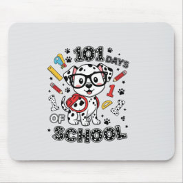 101日目の学校 かわいい犬Tシャツ | 学校へ行こう マウスパッド