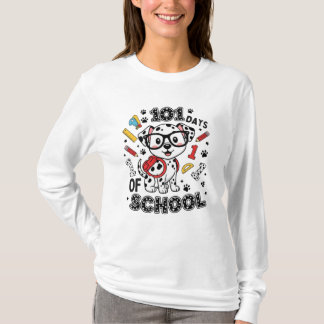 101日目の学校 かわいいTシャツ | 学校 Tシャツ