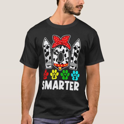 101日目の学校 犬 100日目の学校 賢い先生 Tシャツ (正面)