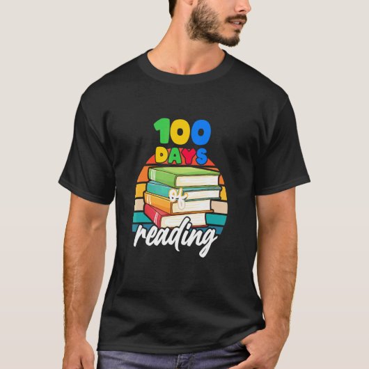 101日目の学校 読書 生徒 先生 Tシャツ (正面)