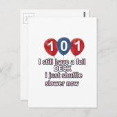 101歳おもしろいの誕生日デザイン ポストカード (正面/裏面)