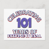 101歳おもしろいの誕生日デザイン ポストカード (正面)