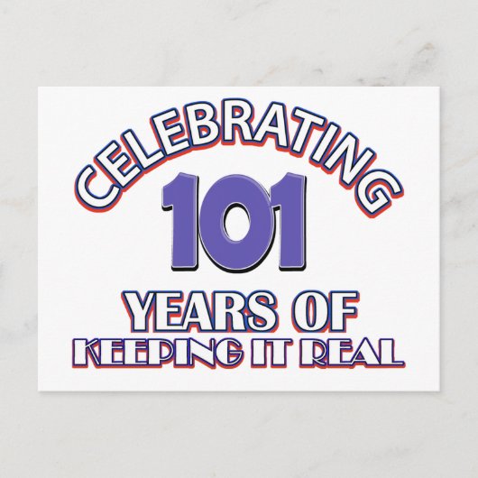 101歳おもしろいの誕生日デザイン ポストカード (正面)