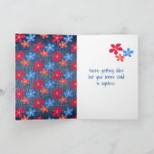 101歳の誕生日ステックガールとデイジー カード (内部)