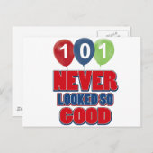 101歳の誕生日デザイン ポストカード (正面/裏面)