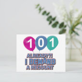 101歳の誕生日デザイン ポストカード (スタンド正面)