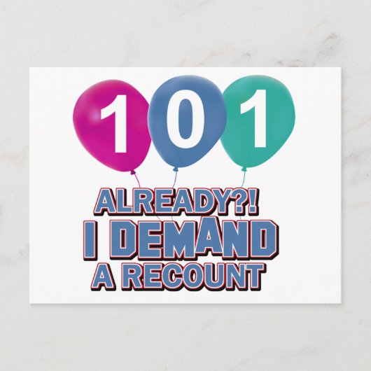 101歳の誕生日デザイン ポストカード (正面)