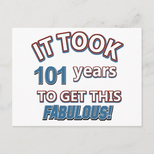 101歳の誕生日デザイン ポストカード (正面)