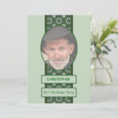 101歳の誕生日パーティー招待状 画像を追加して 招待状 (スタンド正面)