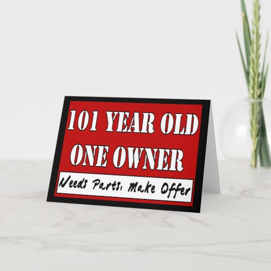 101歳1人の所有者-必要性の部品は、提供をします カード (正面)