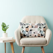 101牛+パステルチョーク市松模様に ランバークッション (椅子)