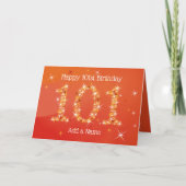 101番目の誕生日 – 星の番号 – 赤 – Age 101カード カード (正面)