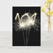 101誕生日スパークラーズオンブラック カード (黄色い花)