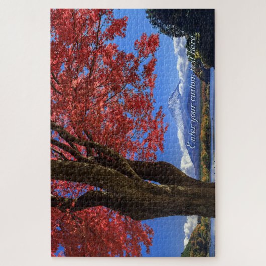 [1014] Mt.Fuji – Crimson Leaves and a Snowy Crown ジグソーパズル (縦)