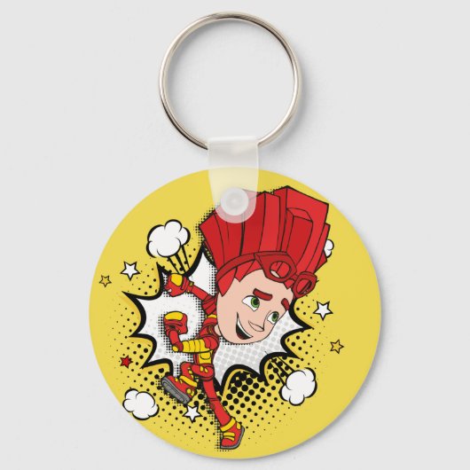 101.フィキシー | Fixie漫画 – 火災 キーホルダー (正面)