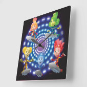 101.フィキシー | Top Secret - Fixie Kids スクエア壁時計 (傾斜)