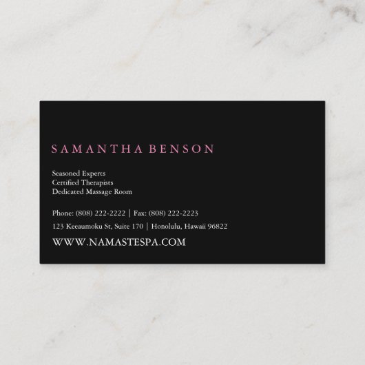 101.光 |ピンクがかった白い蓮の花を黒に© 名刺 (裏面)