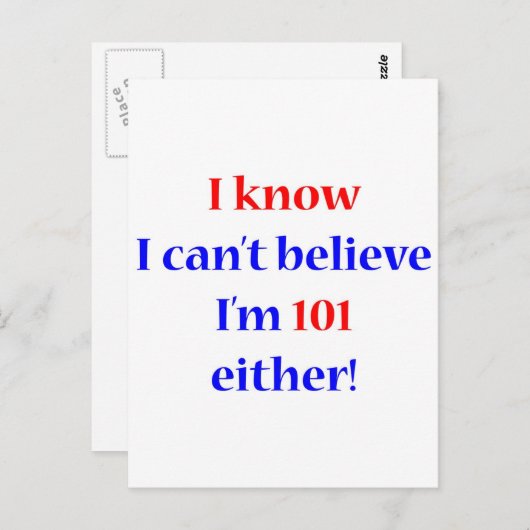 101 歳 でも ポストカード (正面/裏面)