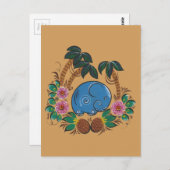 101.象とパイナップル ポストカード (正面/裏面)