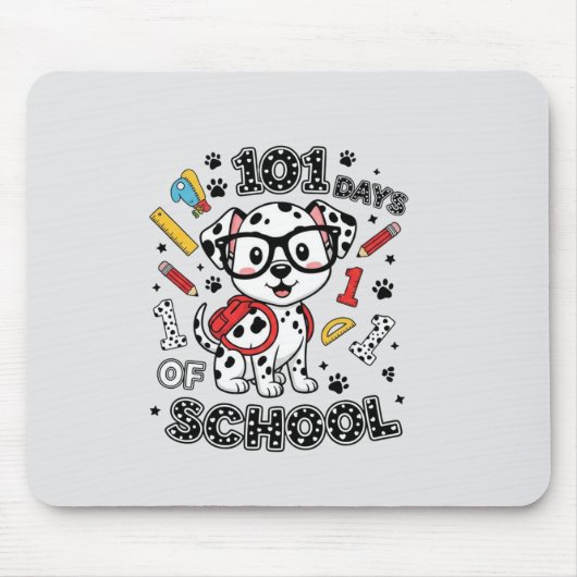 101 Days of School Cute Dog T-Shirt | Back to Scho マウスパッド (正面)