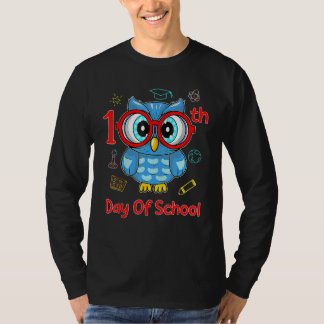 101 Days Of School Cute Owl Boys Girls 100 Days Sm Tシャツ