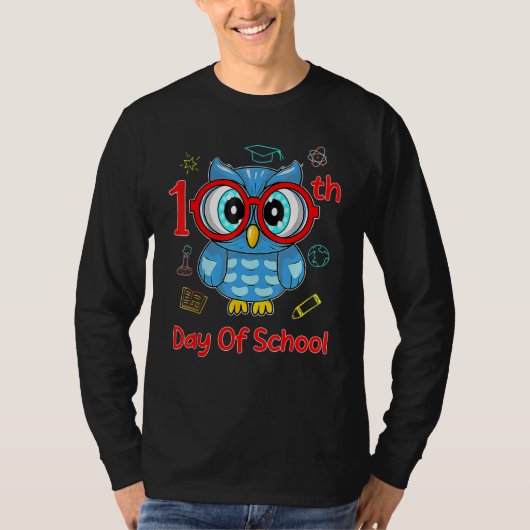 101 Days Of School Cute Owl Boys Girls 100 Days Sm Tシャツ (正面)
