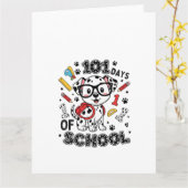101 Days of School Dalmatian Puppy カード (黄色い花)