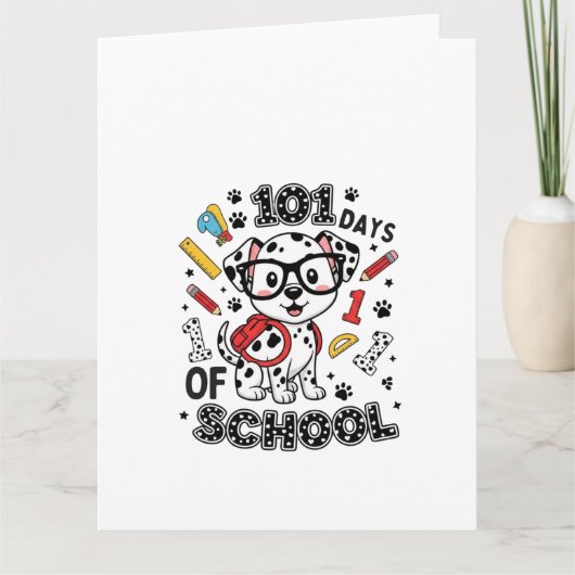 101 Days of School Dalmatian Puppy カード (正面)