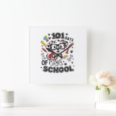 101 Days of School Dalmatian Puppy スクエア壁時計 (ホーム)