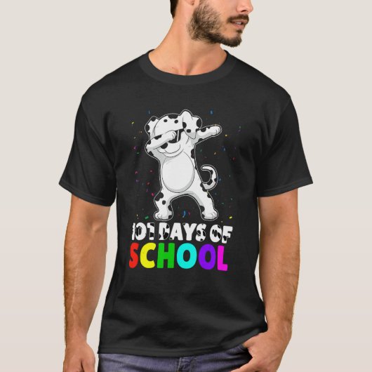 101 Days Smarter Dog Lover School Teachers Student Tシャツ (正面)