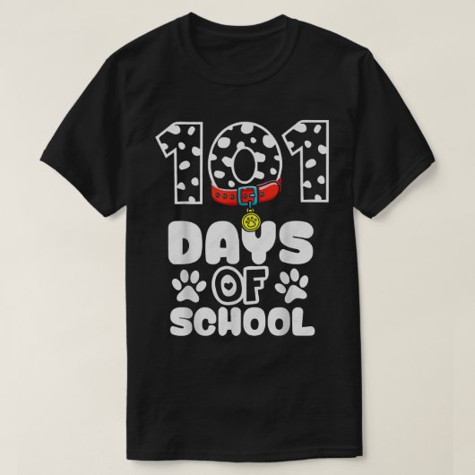 101 Days Smarter Shirt Dalmation Dog Teachers Kids Tシャツ (デザイン正面)