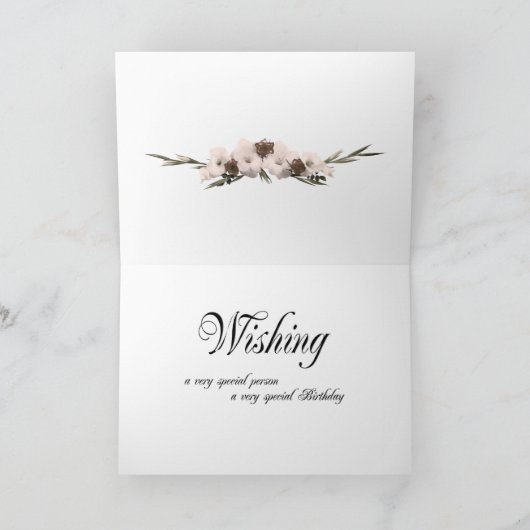 101stアンティークが付いているバースデー・カードは上がりました カード (内部)