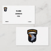 101stイーグルスの獣医を叫ぶABNの空挺師団 名刺 (正面/裏面)