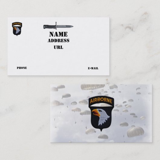 101stイーグルスを叫ぶABN DIVの空挺師団 名刺 (正面/裏面)