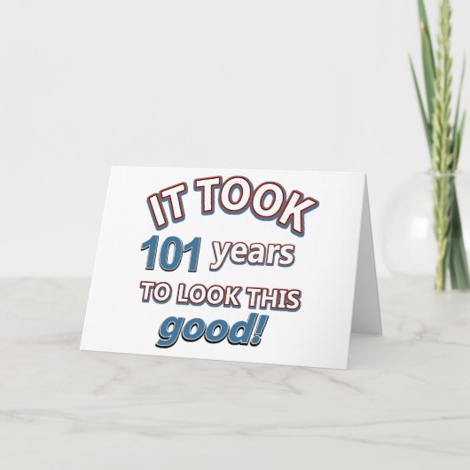 101st歳の誕生日のデザイン カード (正面)