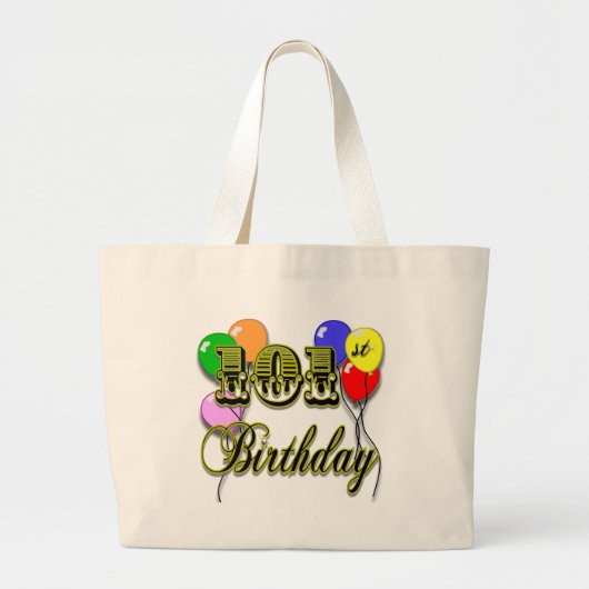 101st気球との誕生日 ラージトートバッグ (正面)