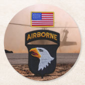 101st空輸のわめくワシの退役軍人のコースター ラウンドペーパーコースター (正面)