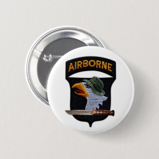 101st空輸のわめくワシの退役軍人の獣医 缶バッジ (正面&裏面)