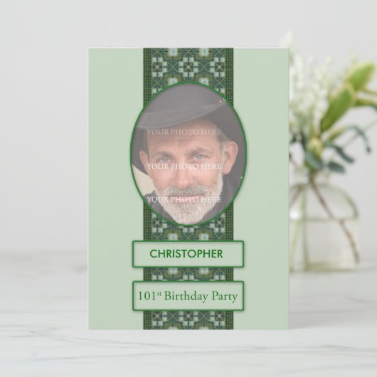 101st誕生日パーティーへの招待写真と 招待状 (スタンド正面)