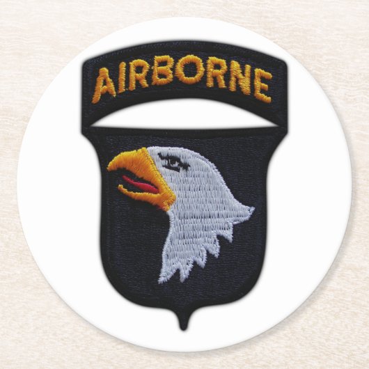 101st ABN空輸のわめくイーグルスの退役軍人LRRP ラウンドペーパーコースター (正面)