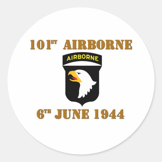 101st Airborne D-Day Normandy ラウンドシール (正面)