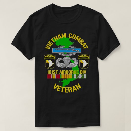 101st Airborne Division - Vietnam Combat Veteran Tシャツ (デザイン正面)