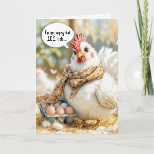 101st Birthday Hen With Eggs in Carton カード (正面)